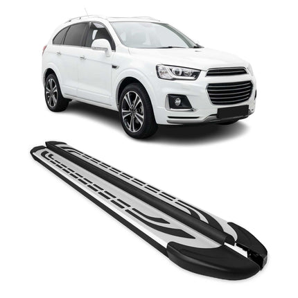 Trittbretter Schweller Seitenbretter für Chevrolet Captiva 2019-2026 Schwarz Alu