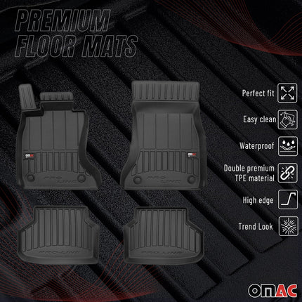 Fußmatten Gummimatten für BMW 7 er F01 2008-2015 OMAC Premium 3D Schwarz TPE 4x