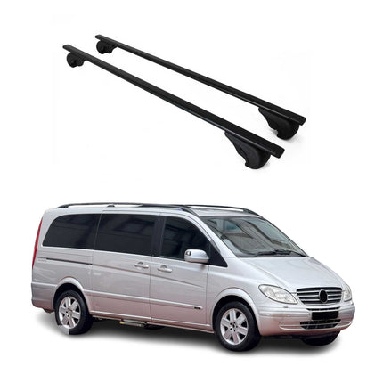 Dachträger Grundtäger für Mercedes Viano W639 2003-2014 75kg Metall Schwarz 2x