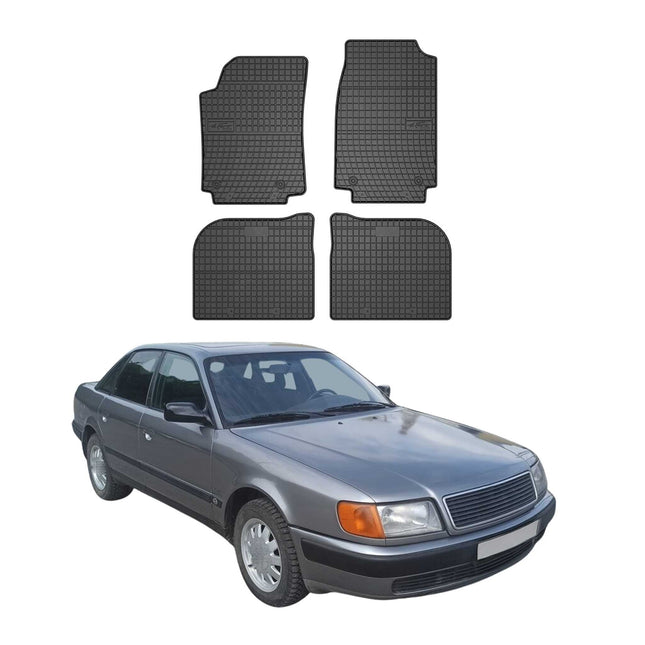OMAC Gummi Fußmatten für Audi A6 I C4 1994-1997 Automatten Gummi Schwarz 4tlg
