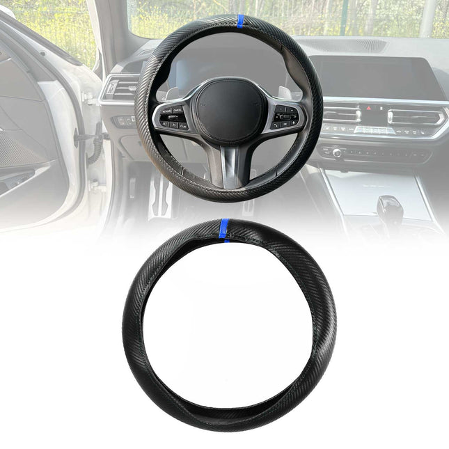 Lenkradbezug Lenkradschoner Lenkrad Abdeckung Schwarz Blau Streifen Ø 38-40 cm