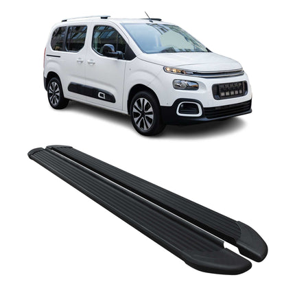 Seitenschweller Trittbretter für Citroen Berlingo L1 2018-2026 Kombi Alu Schwarz