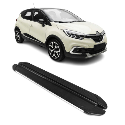 Trittbretter Seitenschweller für Renault Captur I 2013-2019 Alu Schwarz Grau