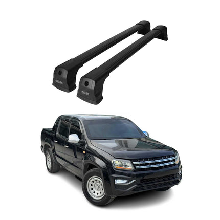 Dachträger Grundtäger für VW Amarok I 2010-2020 75kg Aluminium Schwarz 2 tlg