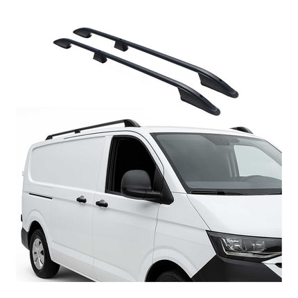 Dachreling Relingträger für VW Transporter T7 2023-2026 L2 Langer Schwarz Alu 2x