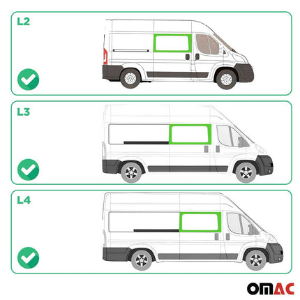 Seitenfenster Schiebetür für Fiat Ducato 2014-2026 Rechts L2 L3 L4 Schwarz