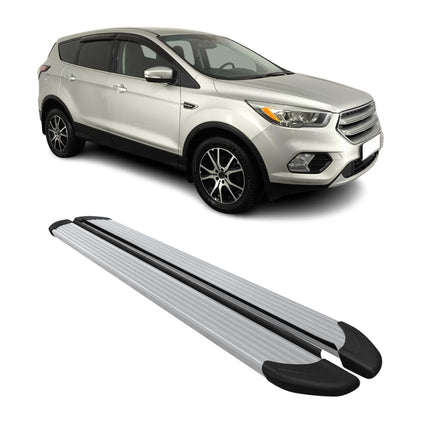 Seitenschweller Trittbretter Schweller für Ford Kuga II 2012-19 Aluminium Silber