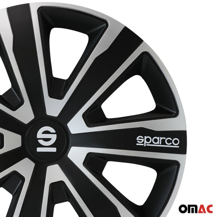 Radkappen Radzierblenden Sparco Palermo 14" Zoll Auto Abdeckung Set Schwarz 4x