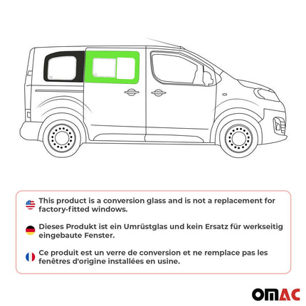 Schiebefenster Seitenfenster für Citroen Jumpy 2016-2026 Schwarz Auto Rechts L1