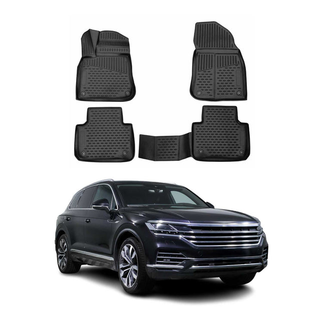 OMAC Gummimatten Fußmatten für VW Touareg 2018-2024 TPE Automatten Schwarz 4x