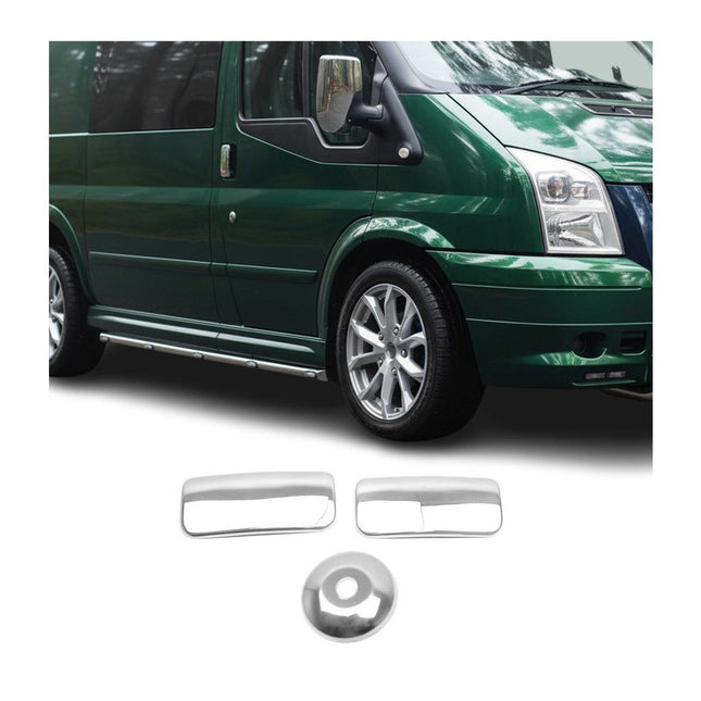 Chrom Türgriff Blende für Ford Transit 2005-2014 2-Tür Edelstahl 3tlg