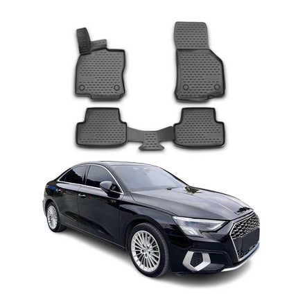 OMAC Gummimatten Fußmatten für Audi A3 8Y 2020-2026 TPE Automatten Schwarz 4x