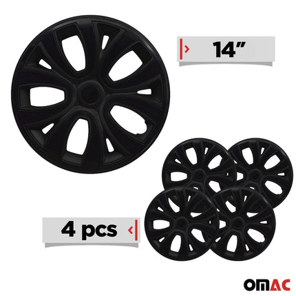 4x Radblenden Radzierblenden Radkappen für 14" Zoll Stahlfelgen Schwarz