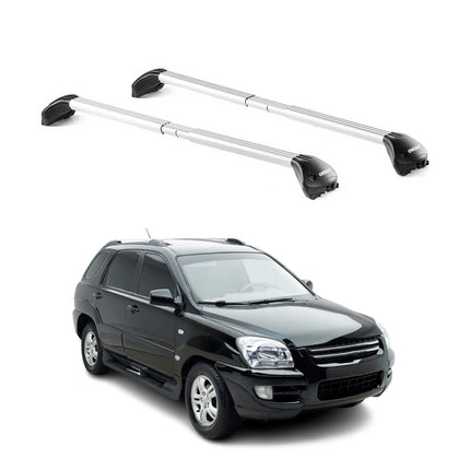 Dachträger Grundtäger für Kia Sportage JE 2004-2010 5 tür 100kg Alu Grau 2x ABE