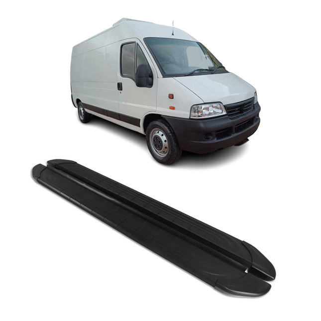 Trittbretter Seitenschweller für Fiat Ducato 2006-2026 L2 Aluminium Schwarz 2tlg
