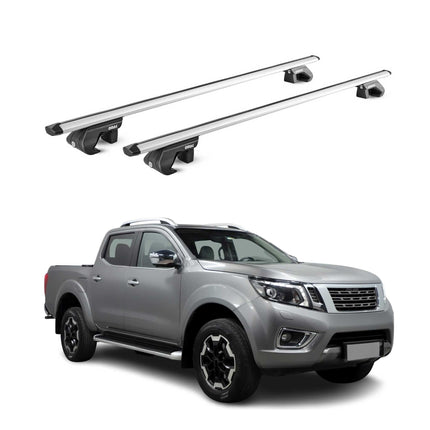 Dachträger Grundtäger für Nissan Navara D23 2015-2023 4 tür 90kg Alu Grau 2x ABE