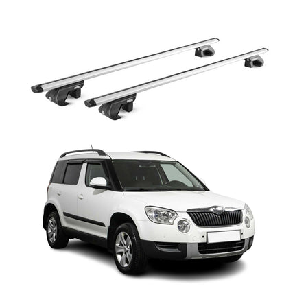 Dachträger Grundtäger für Skoda Yeti 2009-2017 90kg Alu Silber 2 tlg ABE