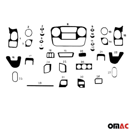 Innenraum Dekor Cockpit für Opel Movano 2010-2021 Carbon Optik 31tlg