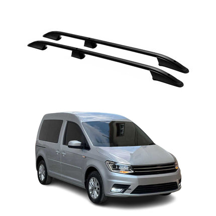 Dachreling Dachgepäckträger für VW Caddy 2020-2026 Kurzer Aluminium Schwarz 2tlg
