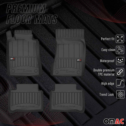 OMAC Gummi Fußmatten für Mercedes CLS C219 2004-2011 Premium Gummi Schwarz 4tlg