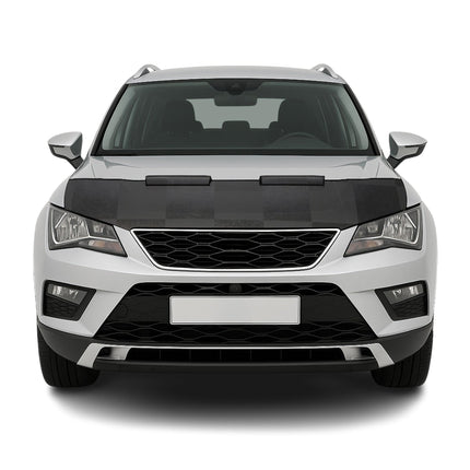 Haubenbra Steinschlagschutz Bonnet Bra für Seat Ateca 2016-2026 Kariert Halb