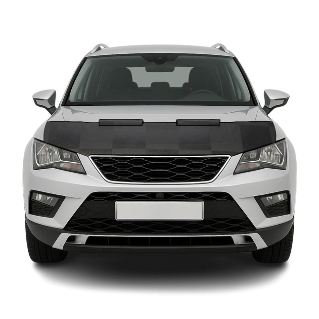 Haubenbra Steinschlagschutz Bonnet Bra für Seat Ateca 2016-2026 Kariert Halb