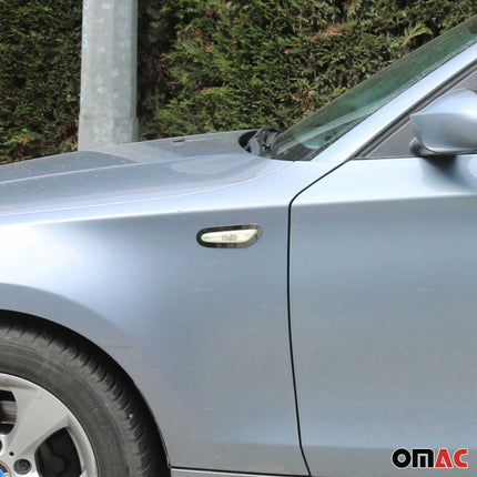 Blinkerrahmen Signalblende Seitenblinker für BMW 1er E81 2004-2013 Edelstahl 2x