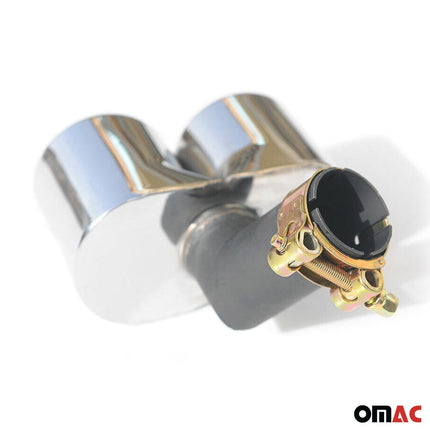 Auspuffblende Endrohr für Smart ForTwo 2007-2014 Doppelrohr Edelstahl Chrom 1tlg
