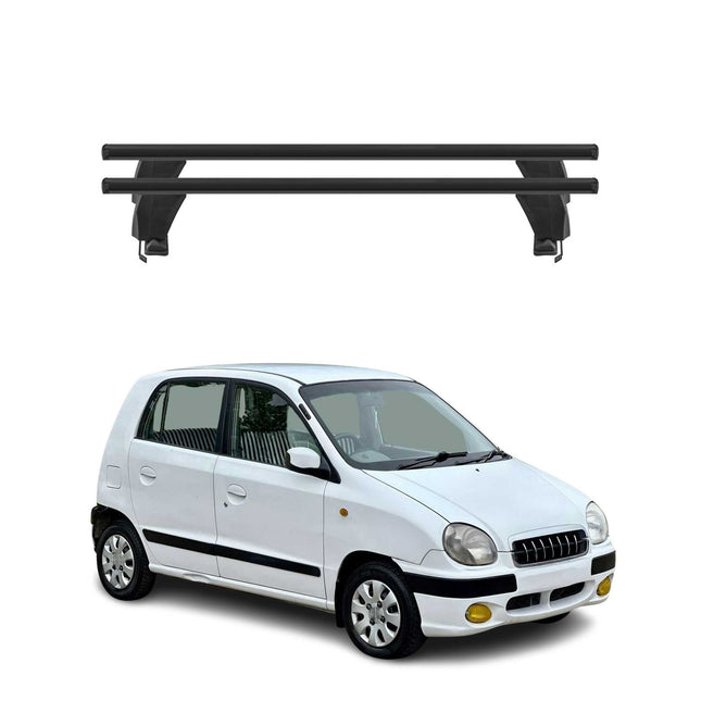 Menabo Dachträger Grundträger für Hyundai Atos Prime 1999-2008 Alu Schwarz 2tlg
