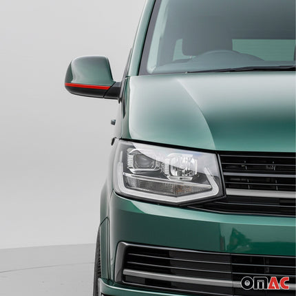 Spiegelkappen Leiste für VW Amarok 2010-2021 Edelstahl Rot 2tlg