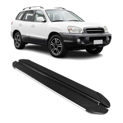 Trittbretter Seitenschweller für Hyundai Santafe 2001-2006 Alu Schwarz Grau