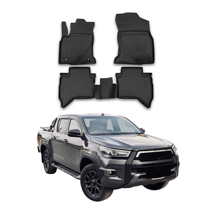 OMAC Gummimatten Fußmatten für Toyota Hilux 2015-2026 TPE Automatten Schwarz 4x