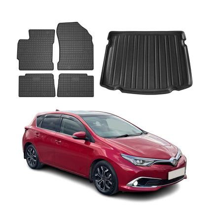 Fußmatten & Kofferraumwanne Set für Toyota Auris Schrägheck 2012-2018 Gummi 5x