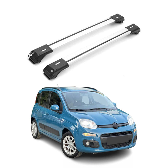 Aluminium Dachträger Gepäckträger für Fiat Panda 2012-2026 Silber 2tlg