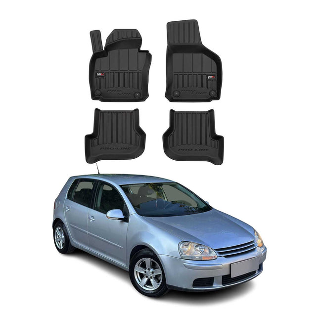 OMAC Gummi Fußmatten für VW Golf Mk5 Mk6 GTI 2003-2013 Premium Gummi Schwarz 4x