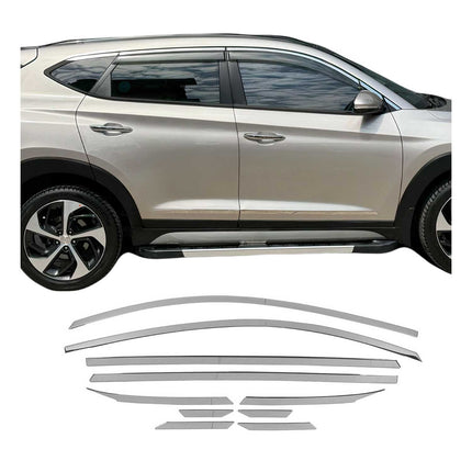 Fensterleisten Zierleisten für Hyundai Tucson 2015-2020 Edelstahl Chrom 10tlg