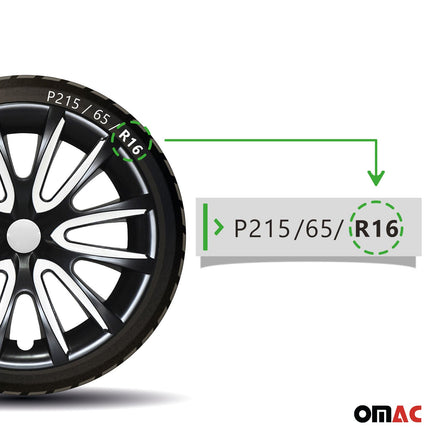 4x Radblenden Radkappen Radzierblenden für 16" Zoll Stahlfelgen Schwarz weiß