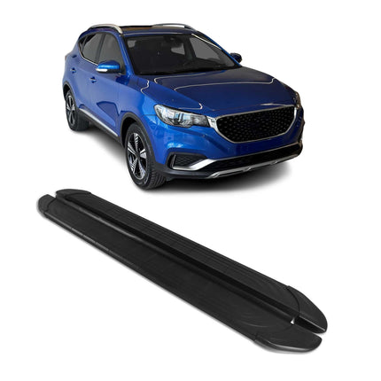 Seitenschweller Trittbretter für MG ZS-EV 2020-2026 Schwarz Aluminium 2 tlg