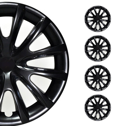 4x 14" Radkappen Radzierblenden Radblenden für VW für Audi Skoda ABS Schwarz