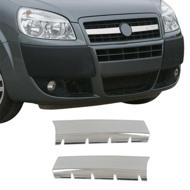 Kühlergrill Leisten Grillleisten für Fiat Doblo 2006-2010 Edelstahl Chrom 2tlg