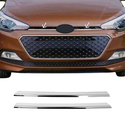 Kühlergrill Leisten Grillleisten für Hyundai i20 2015-2019 Edelstahl Chrom 2tlg