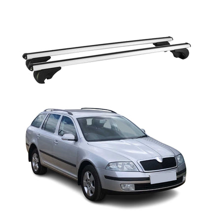 Dachträger Grundtäger für Skoda Octavia mk2 Kombi 2004-2013 75kg Alu Silber 2x