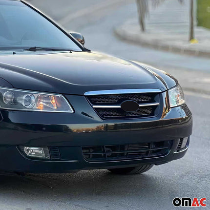 Kühlergrill Leisten Grillleisten für Hyundai Sonata 5 2005-10 Edelstahl Chrom 2x
