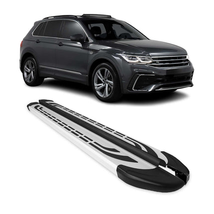 Trittbretter Schweller Seitenbretter für VW Tiguan 2016-2024 2X Aluminium Silber