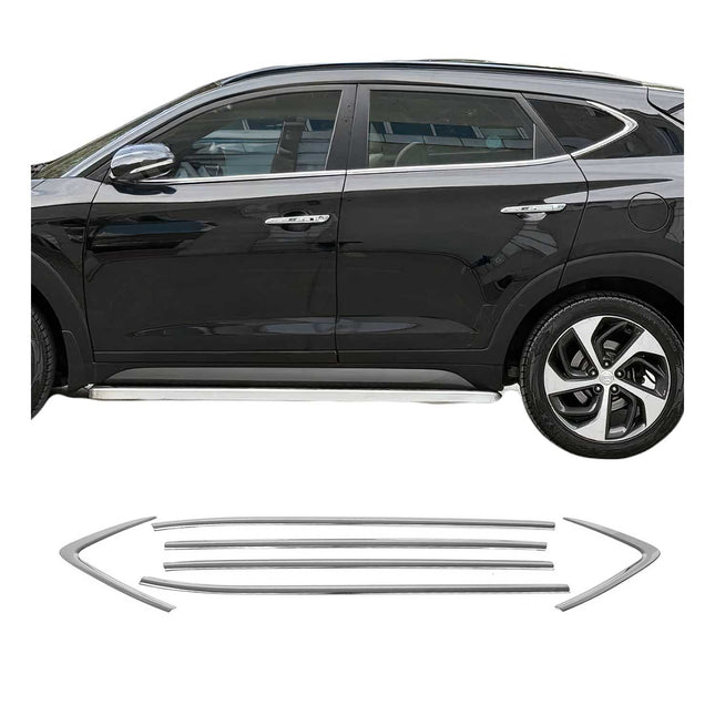 Fensterleisten Zierleisten für Hyundai Tucson 2015-2020 Edelstahl Chrom 6tlg