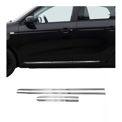 Seitentürleiste Türschutzleiste für Smart 453 454 Forfour 90/41cm Edelstahl 4x