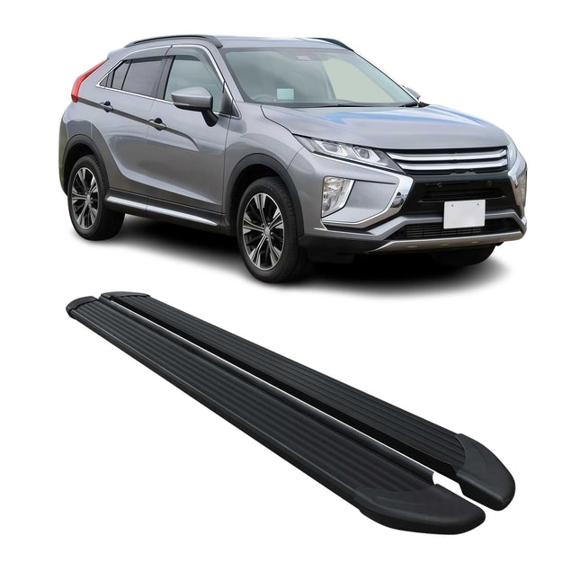Trittbretter Seitenschweller für Mitsubishi Eclipse Cross 2018-2026 Alu Schwarz