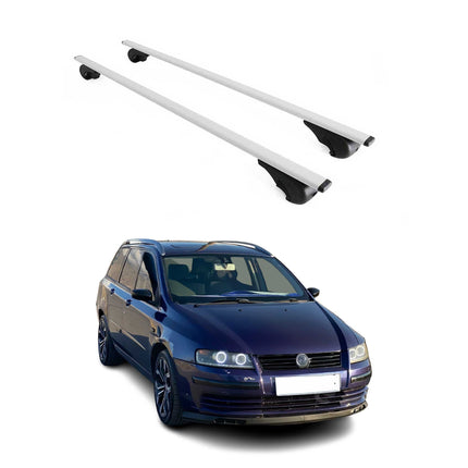 Dachträger Grundtäger für Fiat Stilo Kombi 2002-2008 75kg Metall Silber 2 tlg