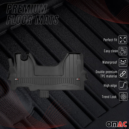 OMAC Gummi Fußmatten für Iveco Daily 2014-2026 Premium TPE Automatten Schwarz 1x