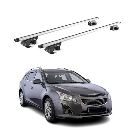 Dachträger Grundtäger für Chevrolet Cruze Kombi 2012-2016 90kg Alu Silber 2x ABE